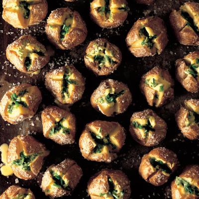 A picture of Delia's Salt-crusted Mini Baked Potatoes with Cold Chive Hollandaise recipe