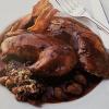 Delia's栗子馅烤野鸡和波特酒栗子酱食谱的图片
