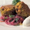 A picture of Delia's Spiced Chickpea Cakes with Red Onion and Coriander Salad recipe