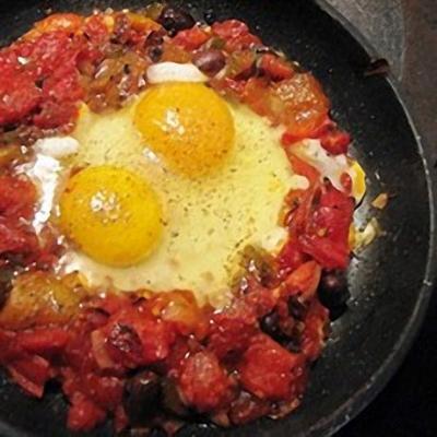 A picture of Delia's Chilli Eggs with Grilled Peppers recipe