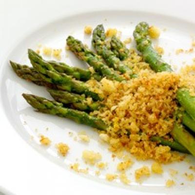 A picture of Delia's Asparagus with Lemon Butter Crumbs recipe