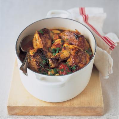 A picture of Delia's Spanish Chicken with Butter Beans, Chorizo and Tomatoes recipe