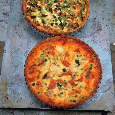 A picture of Delia's Smoked Fish Tart with a Parmesan Crust recipe