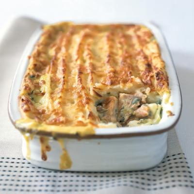 A picture of Delia's Christmas Eve Hot Smoked Salmon Pie recipe