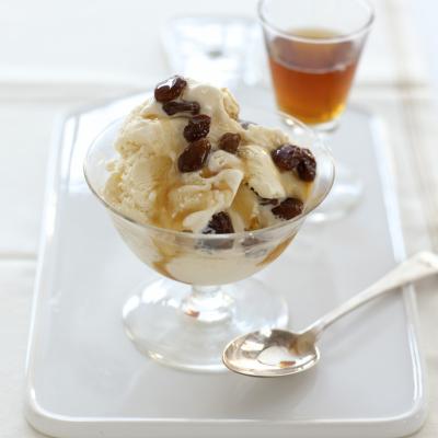 A picture of Delia's Vanilla Bean Ice Cream with Raisins Soaked in Pedro Ximenez Sherry recipe