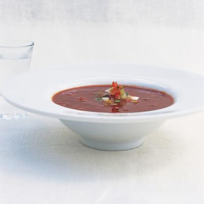 A picture of Delia's Bloody Mary Soup with Vodka Tomato Salsa recipe