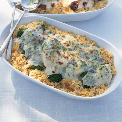A picture of Delia's Cauliflower and Broccoli Gratin with Blue Cheese recipe