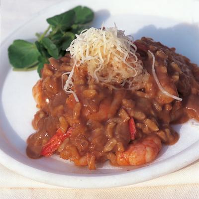A picture of Delia's Tiger Prawn Risotto with Lobster Sauce recipe