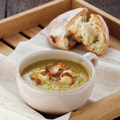 A picture of Delia's Curried Parsnip and Apple Soup with Parsnip Crisps recipe