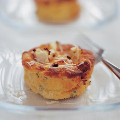A picture of Delia's Twice-baked Goats' Cheese Souffles with Chives recipe