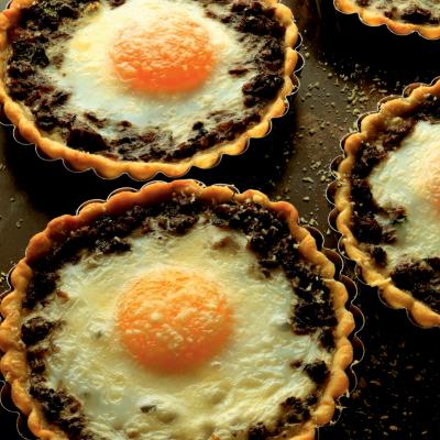 A picture of Delia's Baked Eggs in Wild Mushroom Tartlets recipe