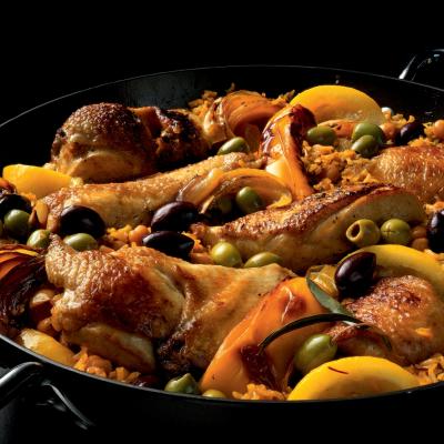 Delia's摩洛哥烤鸡配鹰嘴豆和米饭食谱的图片